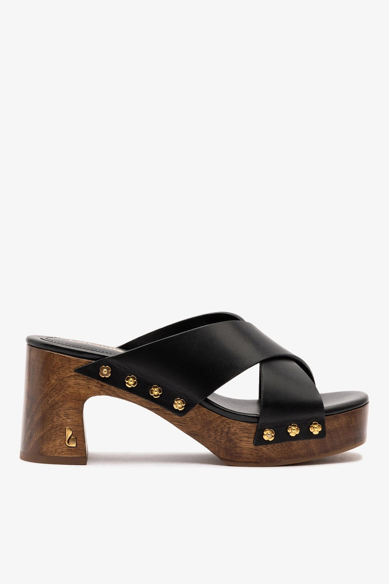 Talitha Dolly Mule In Black Leather 1