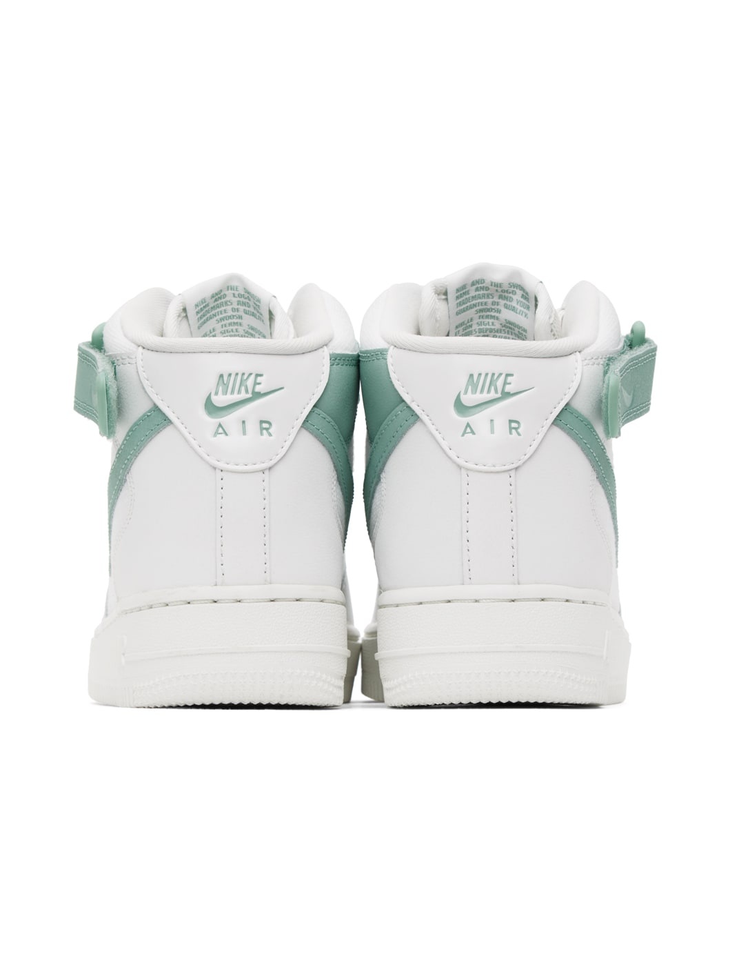 White & Green Air Force 1 '07 Mid Sneakers - 2