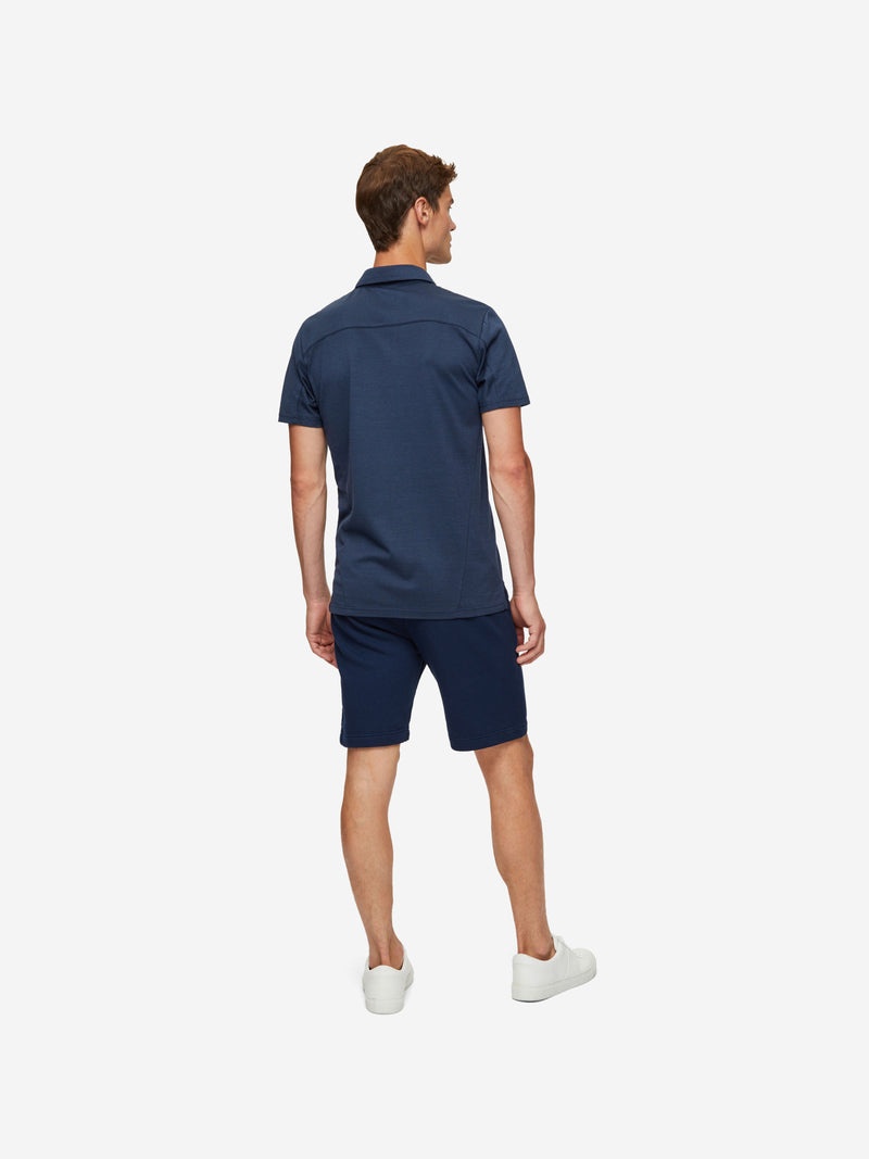Men's Polo Shirt Ramsay 2 Pique Cotton Tencel Navy - 4