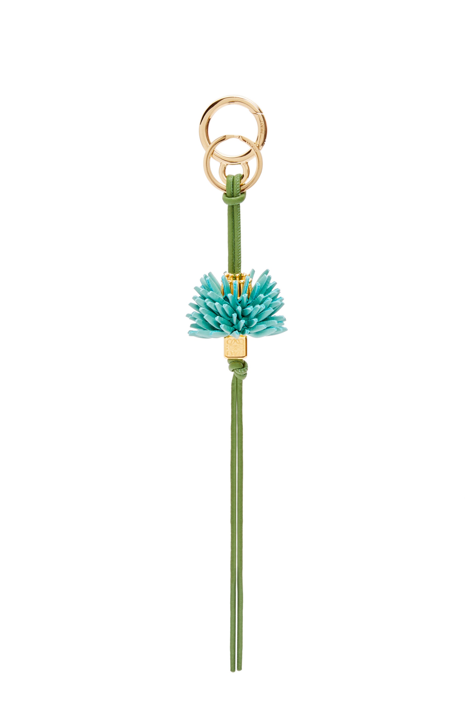 Flower dice charm in classic calfskin and brass - 1