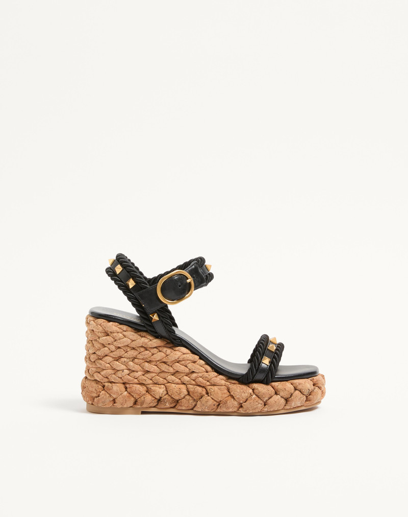 ROCKSTUD WEDGE IN CALFSKIN 100MM 1