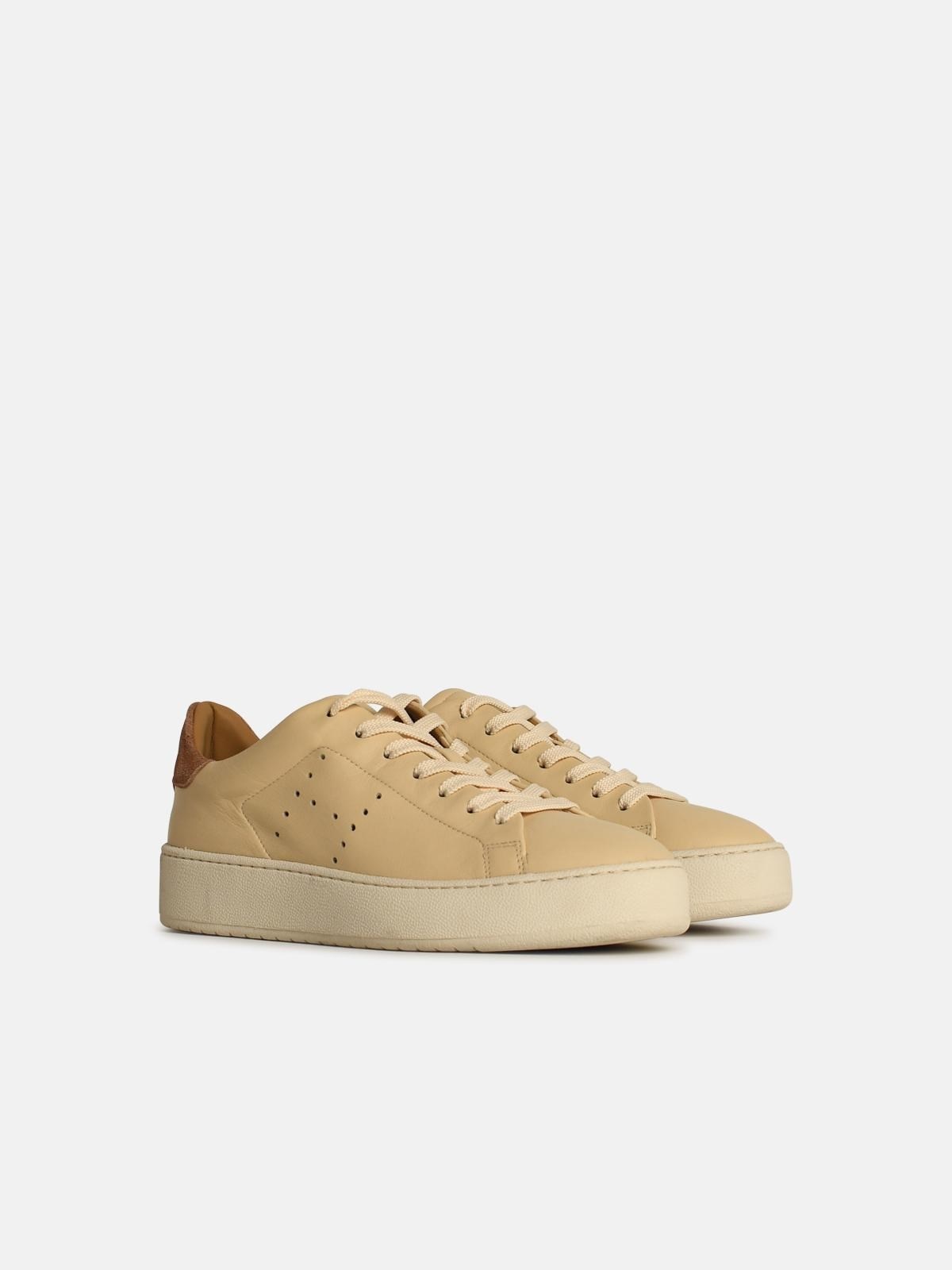 'H672' BEIGE LEATHER SNEAKERS - 2