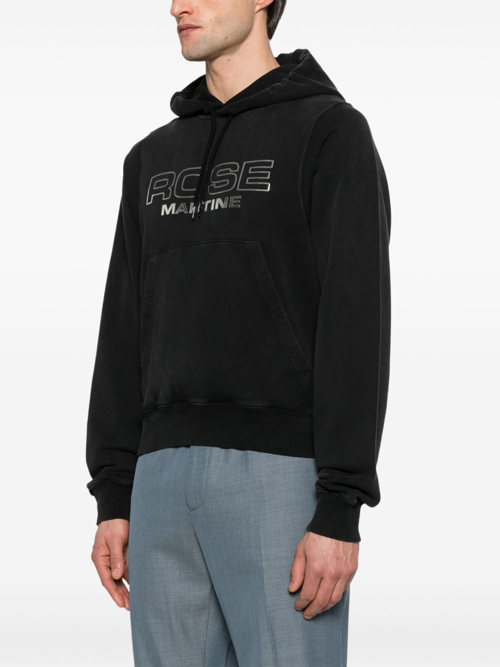 raised-logo hoodie - 3