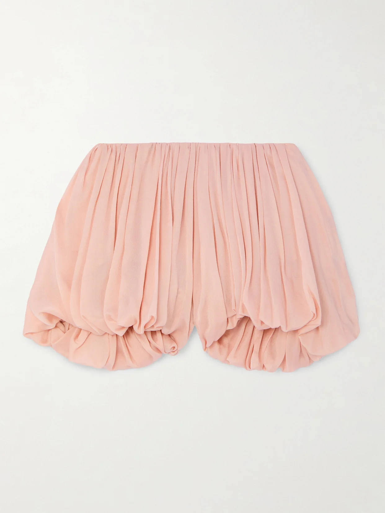 Pleated Silk Crepe De Chine Shorts - 1