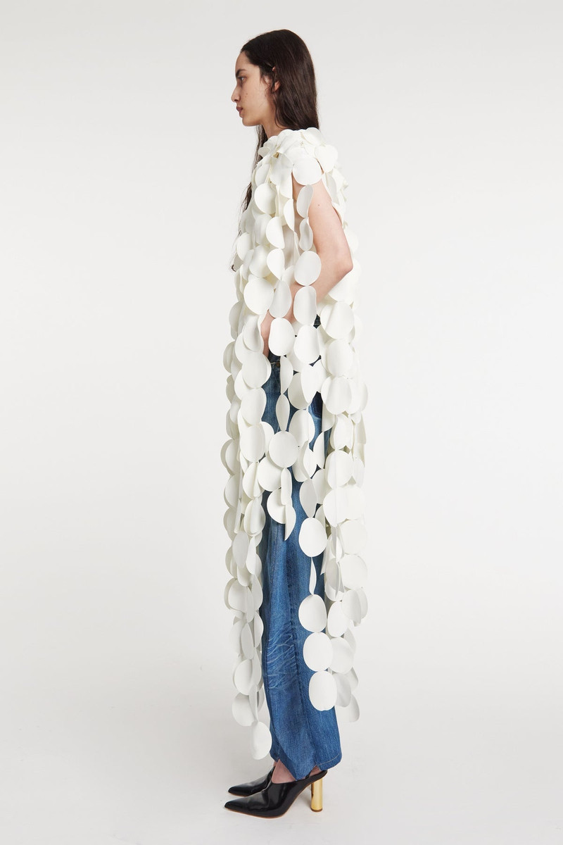 MULTI CIRCLE LAYERED CAPE TOP IVORY 8