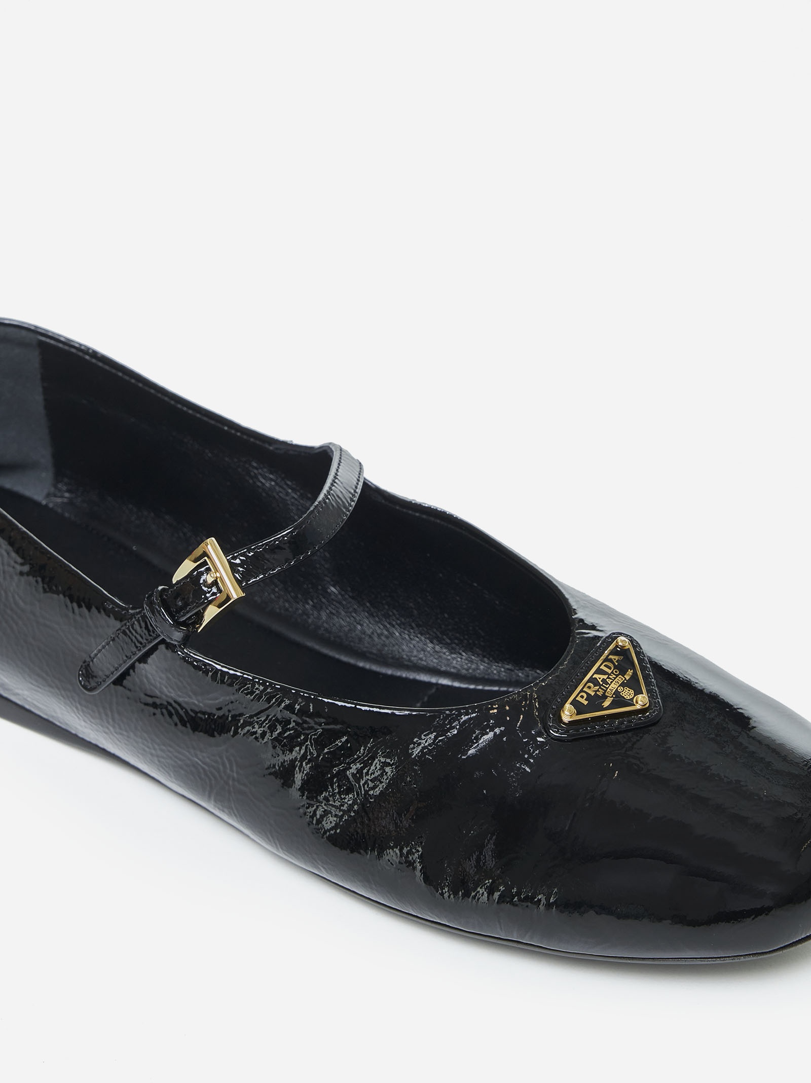 バレエシューズ PRADA Naplak Ballet Flats Cherry Red Naplak Patent Leather Ballerinas | PRADA