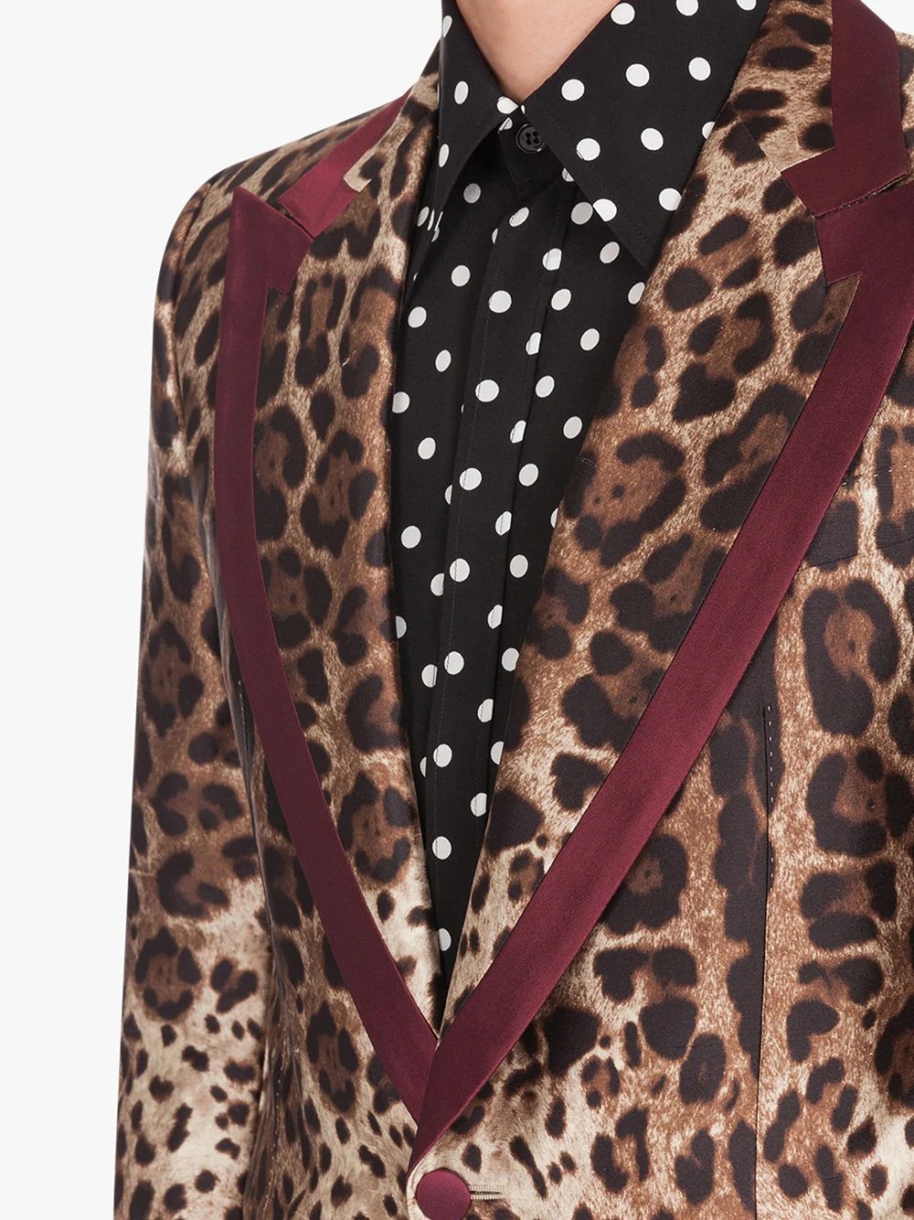 leopard print single-breasted blazer - 5