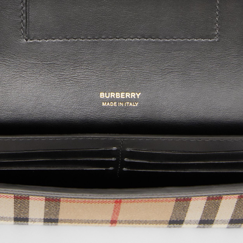 Vintage Check and Leather Phone Case with Strap 9