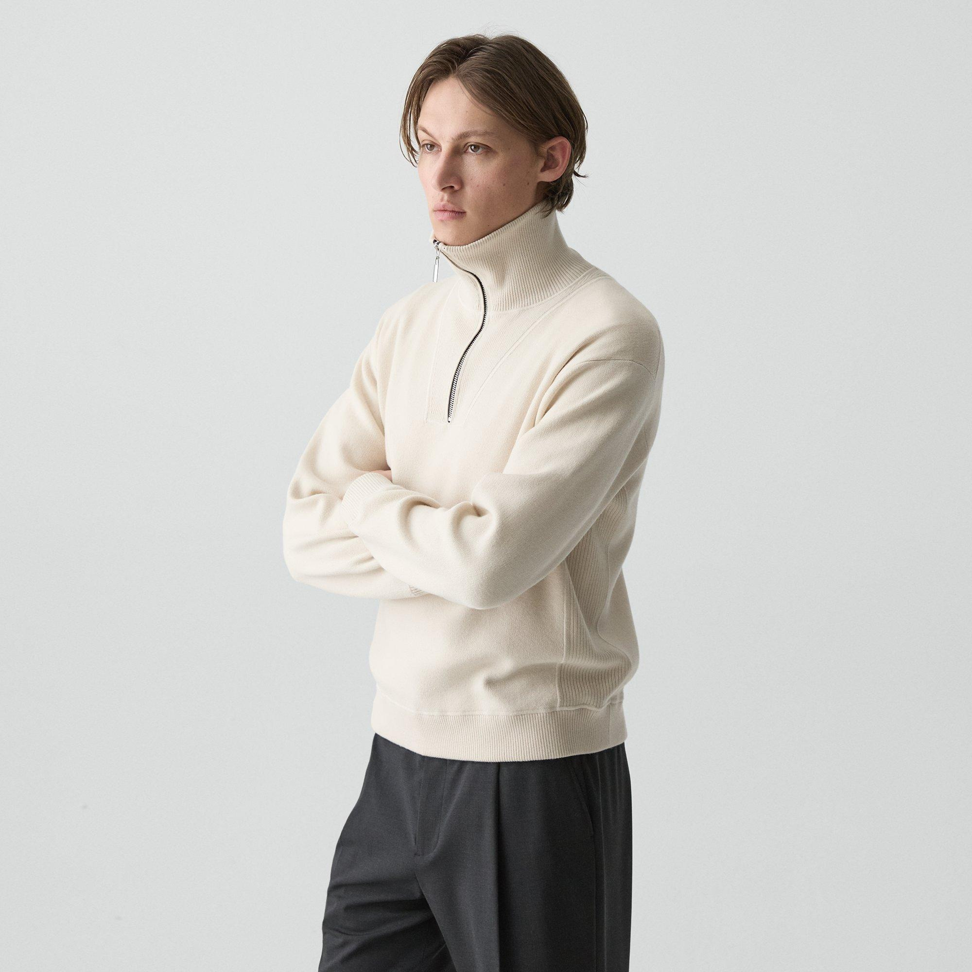 Relaxed Quarter-Zip Sweatshirt in Wool Bilen - 3