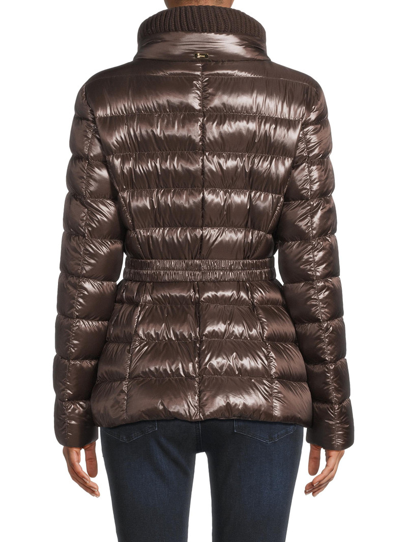 Women's Iconico Claudia Quilted Down Jacket - Marrone Scuro 5