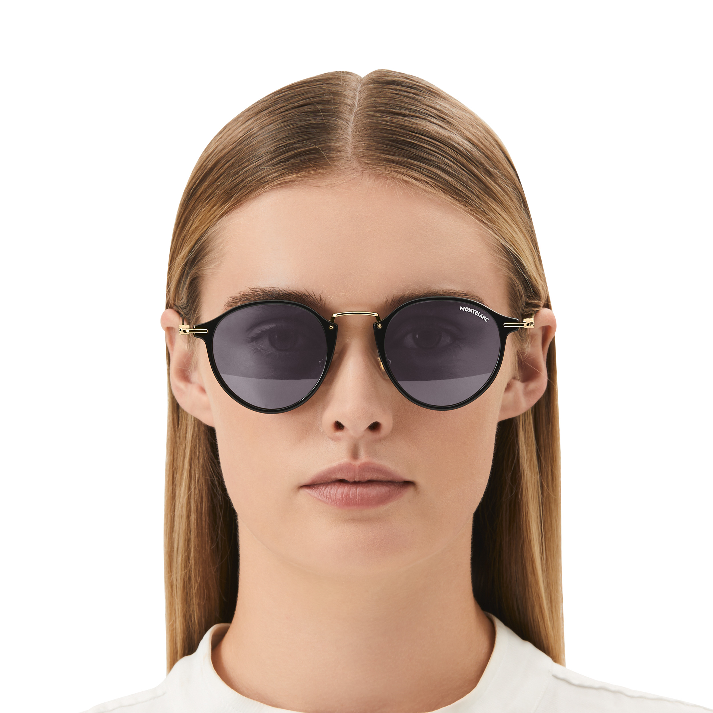 Round Sunglasses with Black Injected Frame - 4