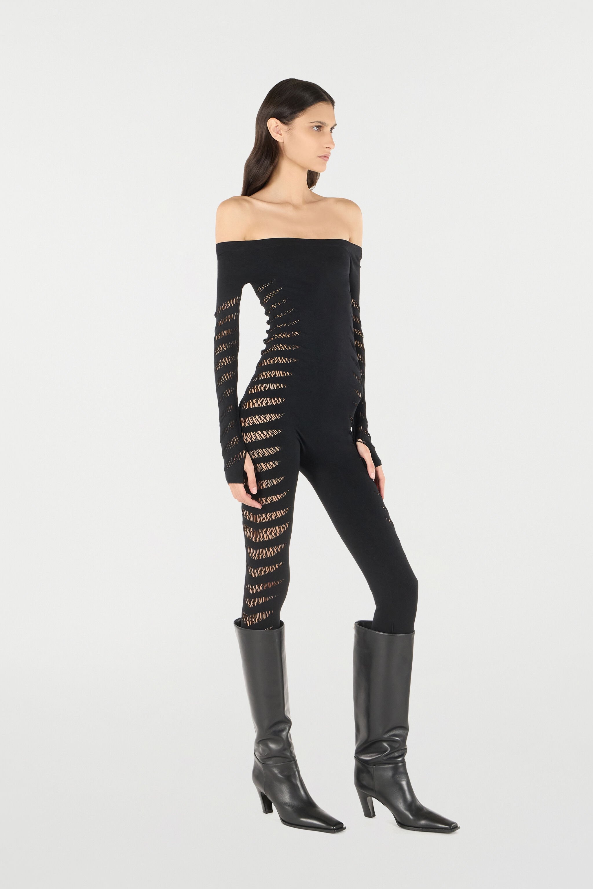 Jumpsuit With Perforated Zebra Pattern - 3