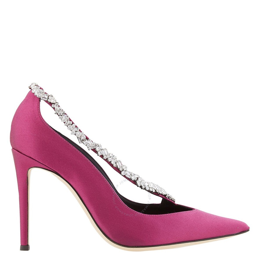 Giuseppe Zanotti Ladies Crystal Strap Pointed-Toe Pumps - 1