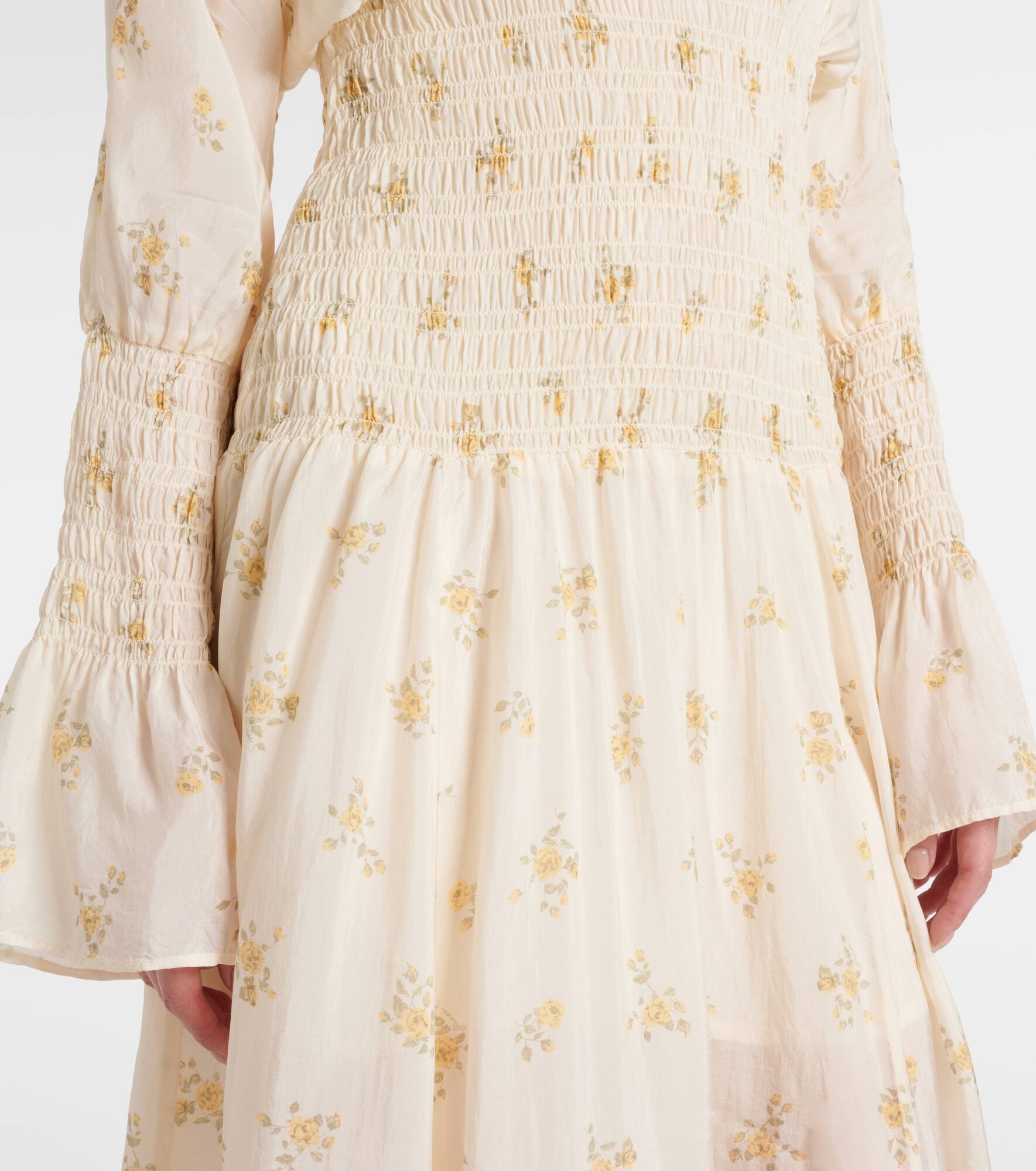 Printed smocked maxi dress - 5