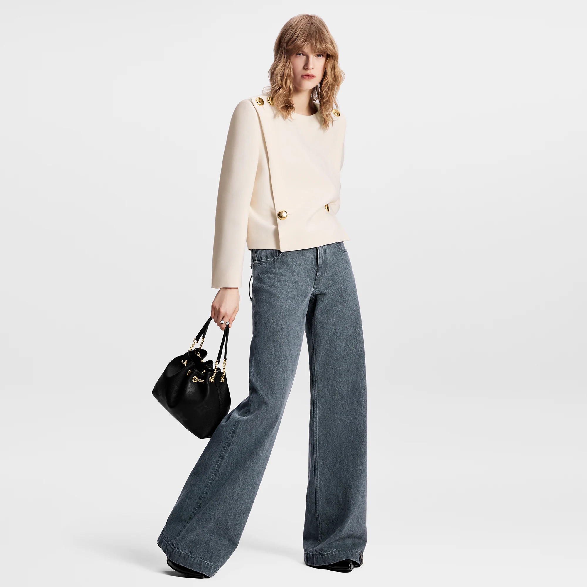 Washed Denim Wide-Leg Jeans - 4