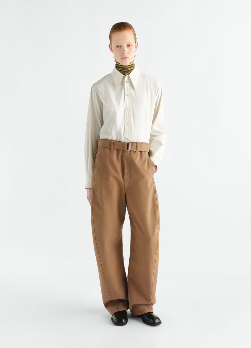 TWISTED BELTED PANTS IN DYED HEAVY BROKEN TWILL - 1