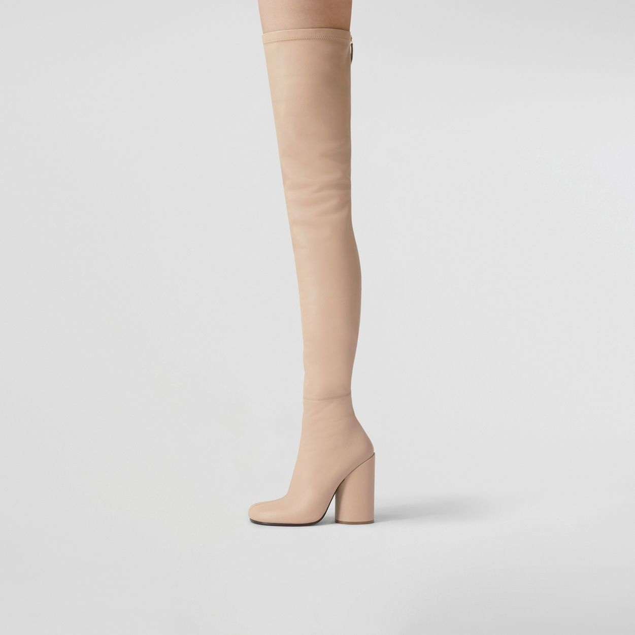 Leather Over-the-knee Sock Boots - 3