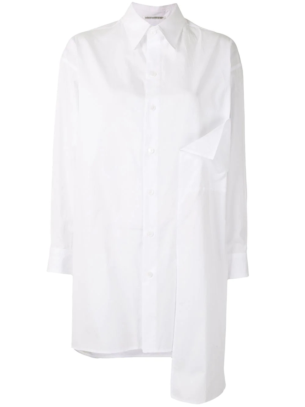 draped panel button-up shirt - 1