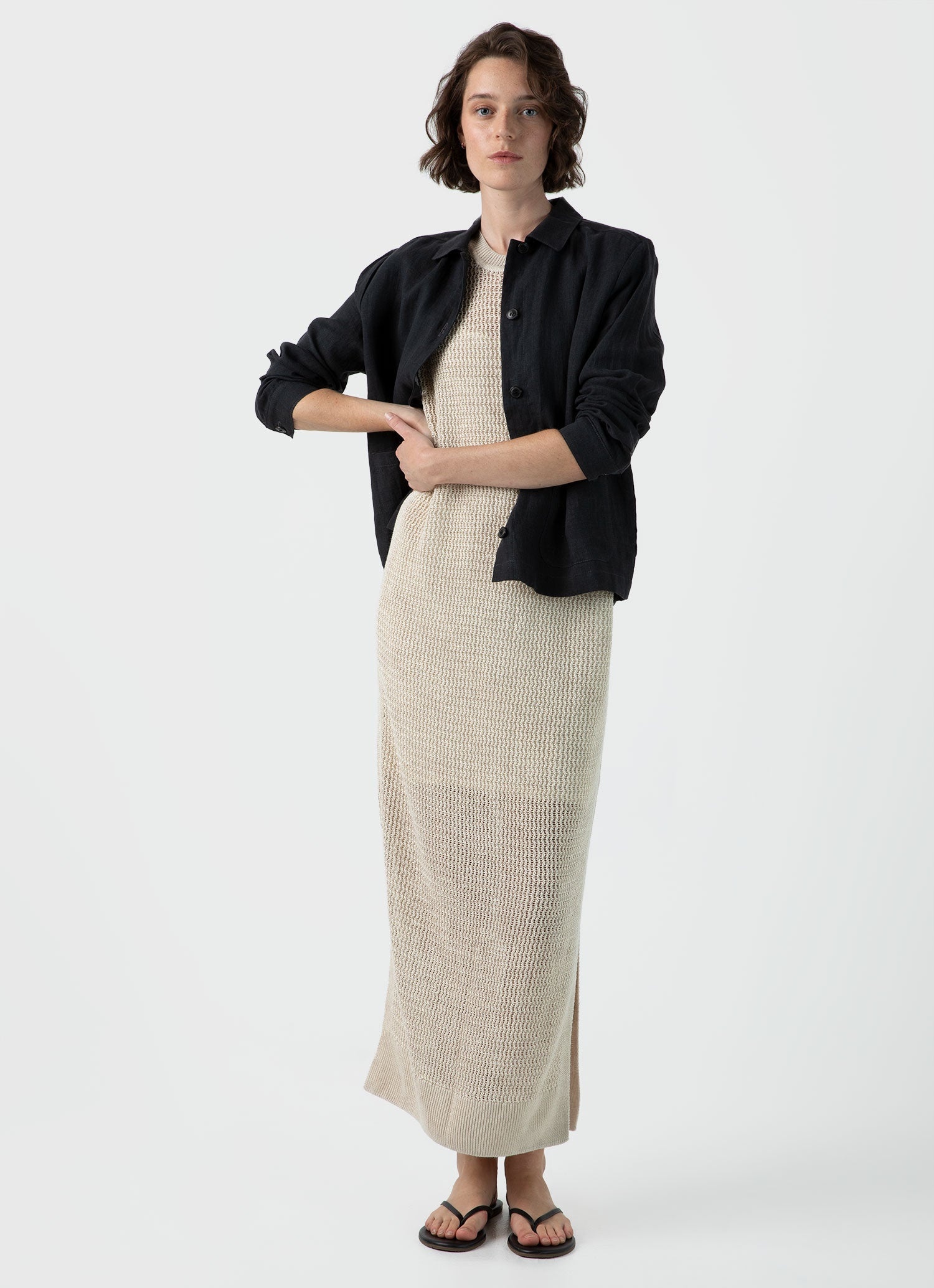 Linen Mesh Dress - 3