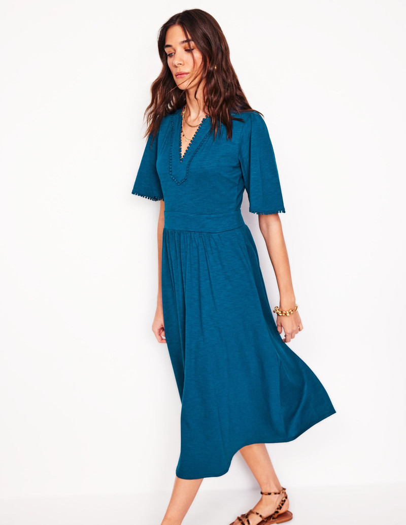 Maddie Trim Jersey Dress-Harbour Blue 6