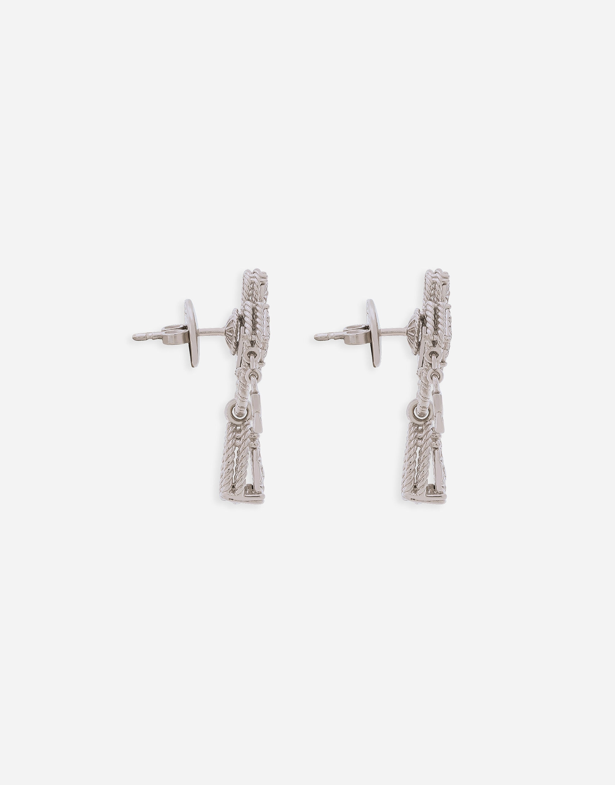 Easy Diamond earrings in white gold 18kt and diamonds pavé - 4