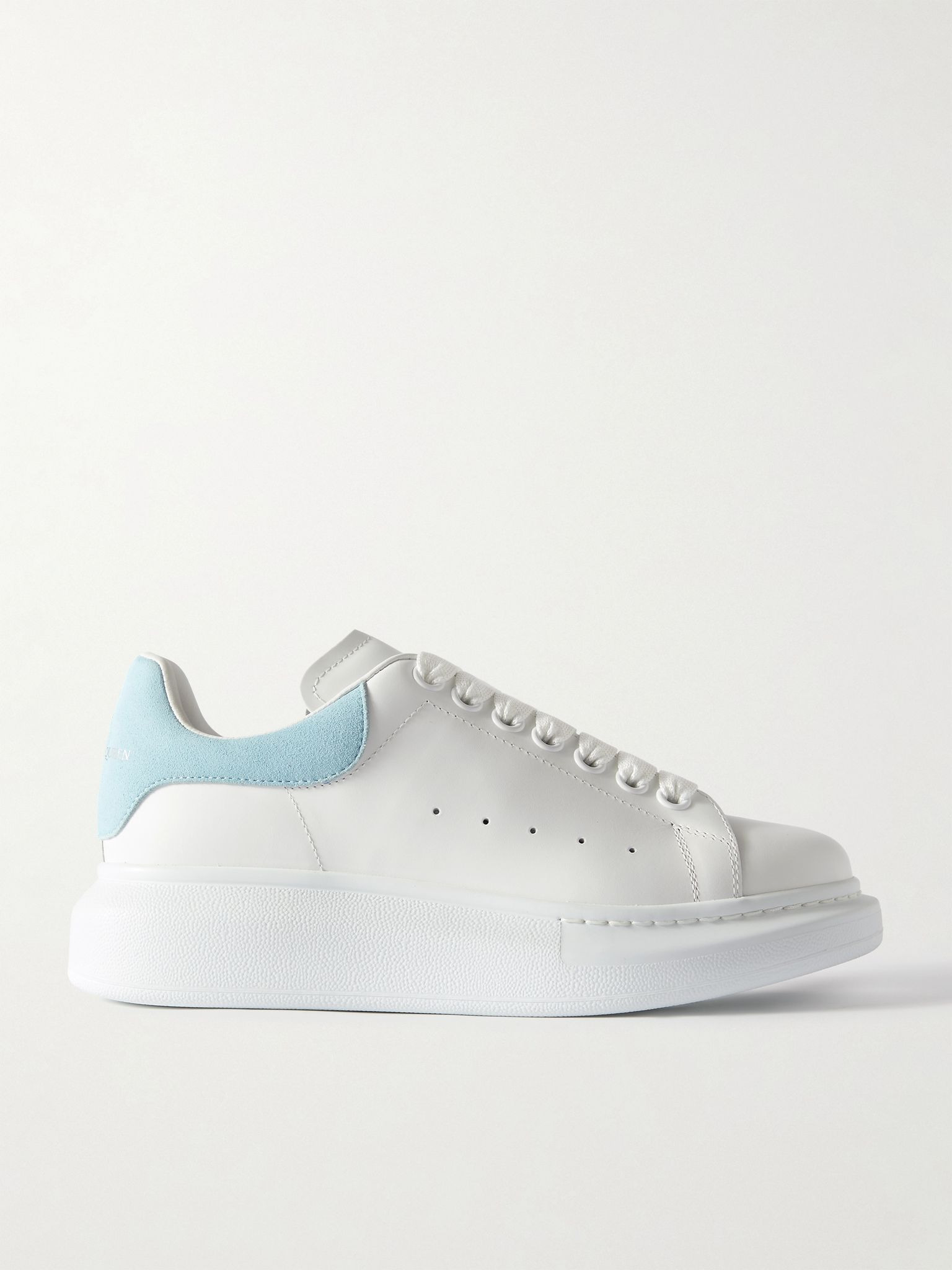 Suede-trimmed leather exaggerated-sole sneakers White - 1