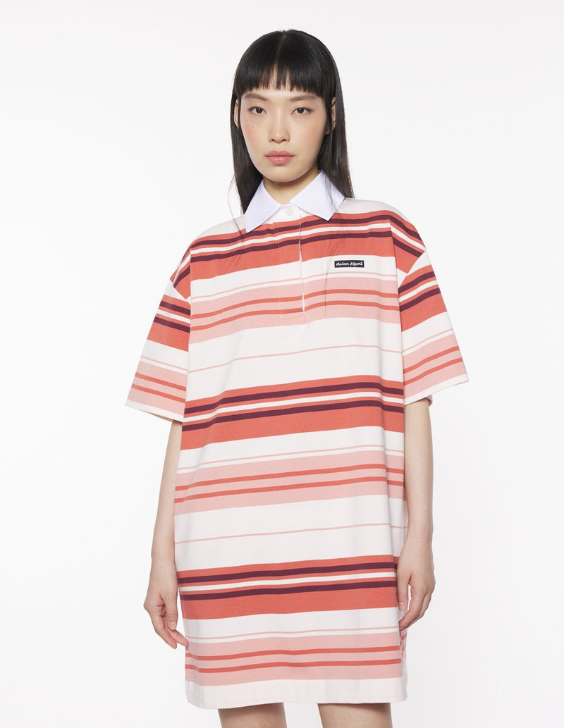 Maison Kitsuné MAISON KITSUNE LABEL MULTI STRIPES POLO DRESS outlook