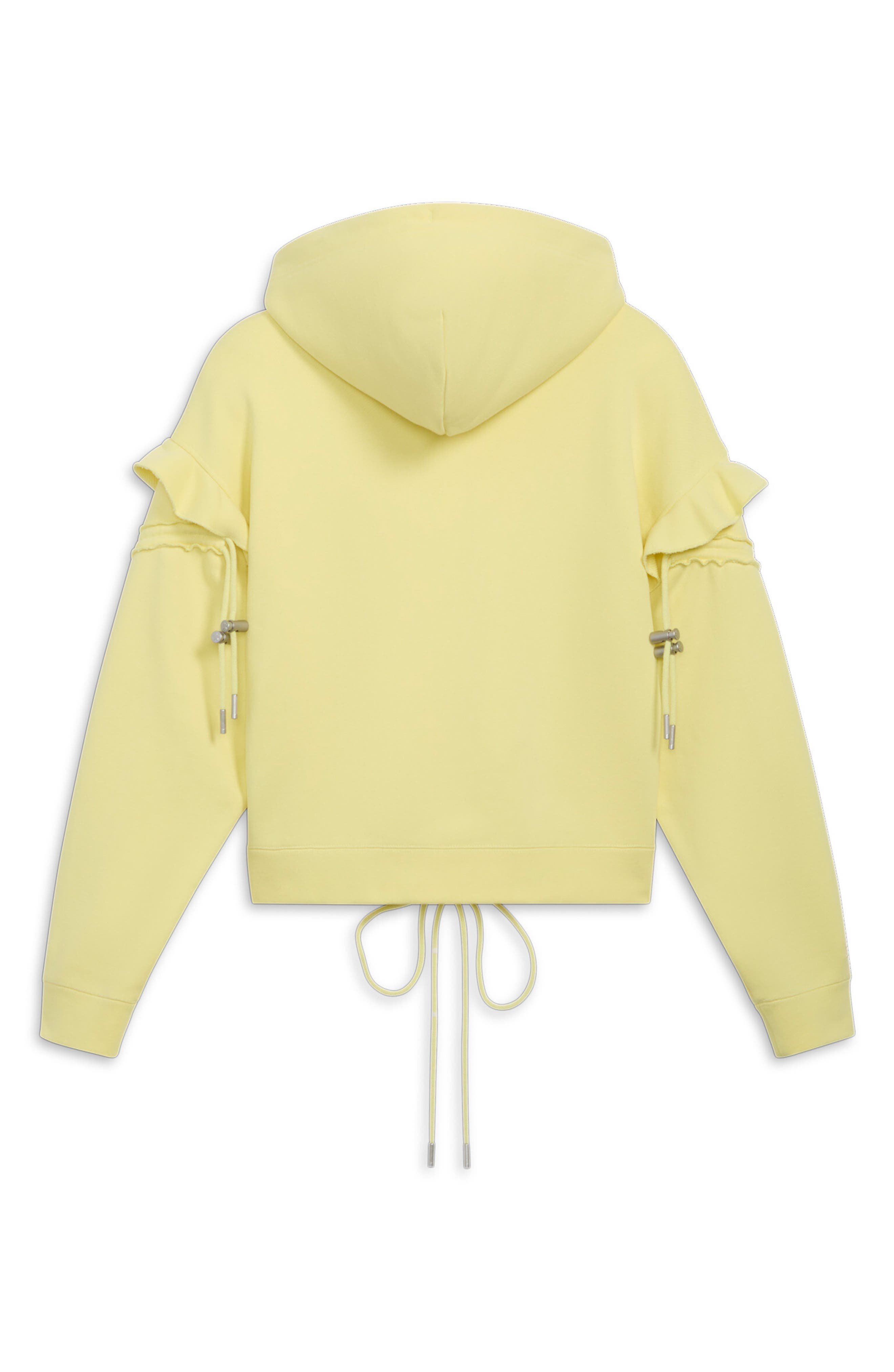 PUMA x Collina Strada Ruffle Cotton Hoodie in Yellow Pear at Nordstrom - 7