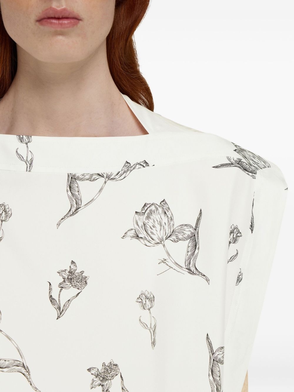 floral-print midi dress - 4