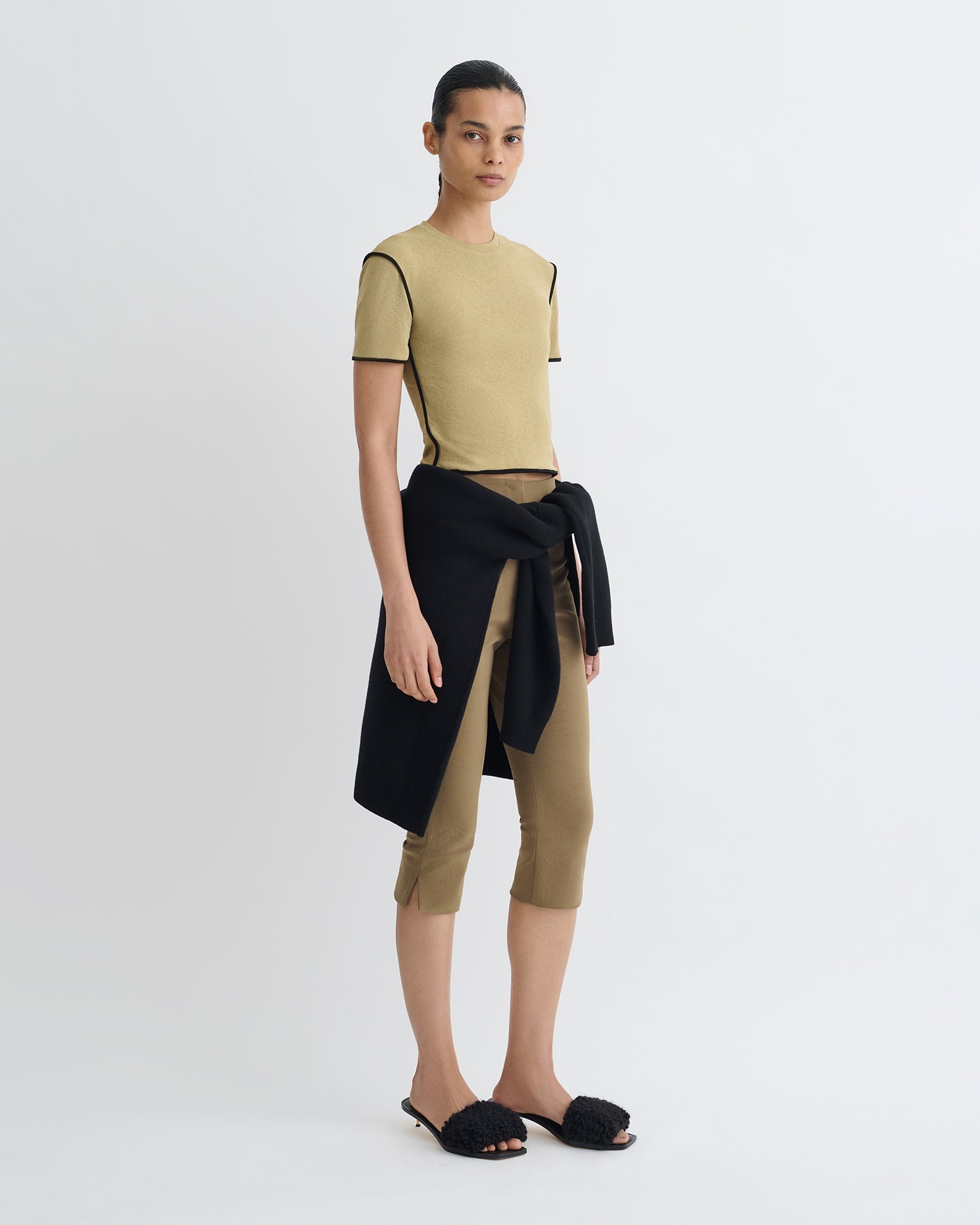 Cropped Mesh Jersey T-Shirt - 3