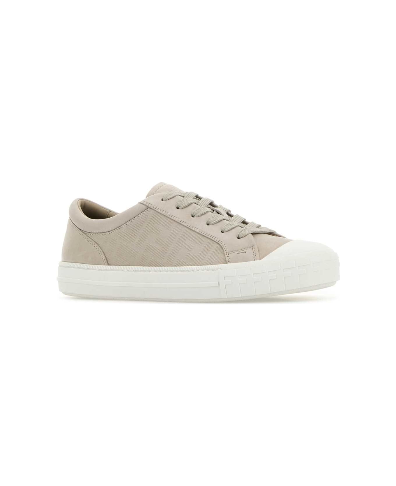 Light Grey Leather Domino Sneakers - 2
