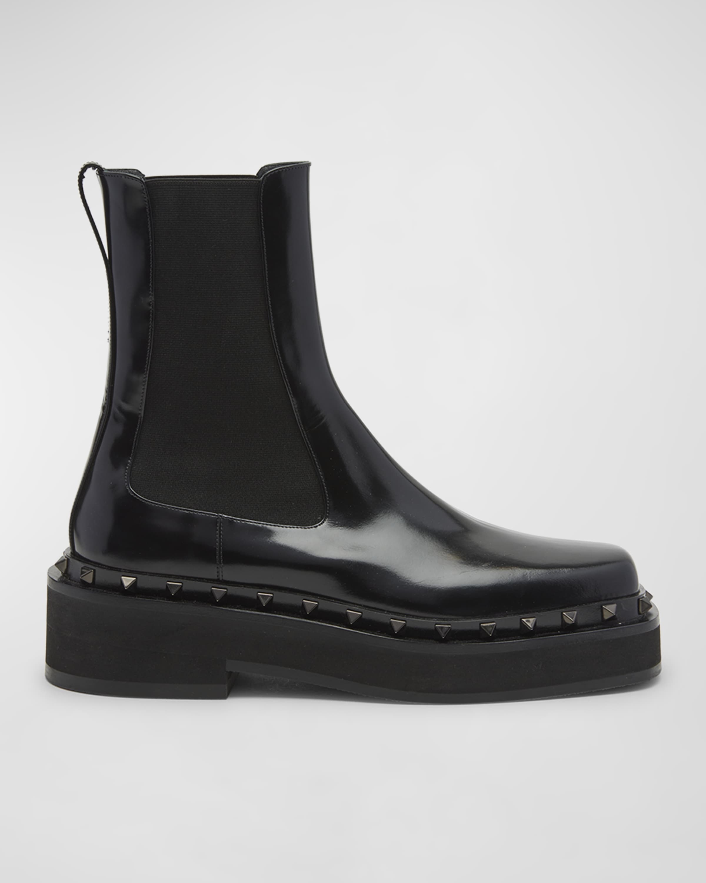 Rockstud Beatle Leather Chelsea Boots - 1