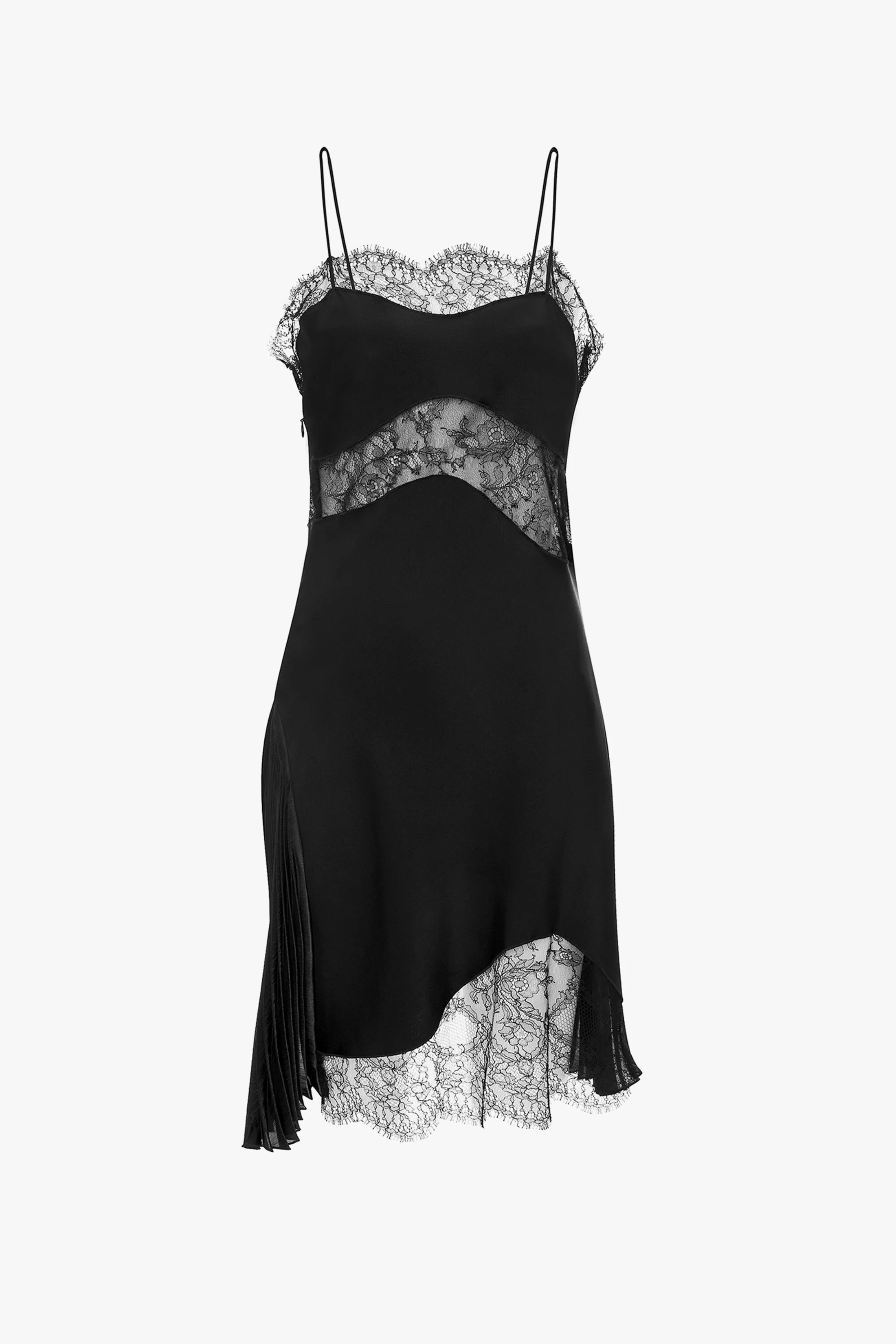 Mini Lace Cami Dress In Black - 1