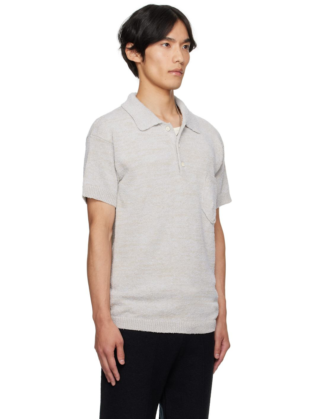 Beige Patch Pocket Polo - 2