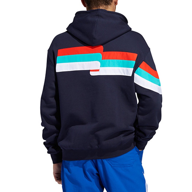 adidas originals Ripple Hoody Alphabet Printing hooded Long Sleeves Blue FM1518 - 4