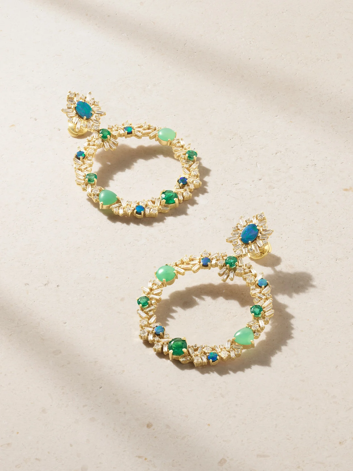 18-karat Gold Multi-stone Earrings - 1