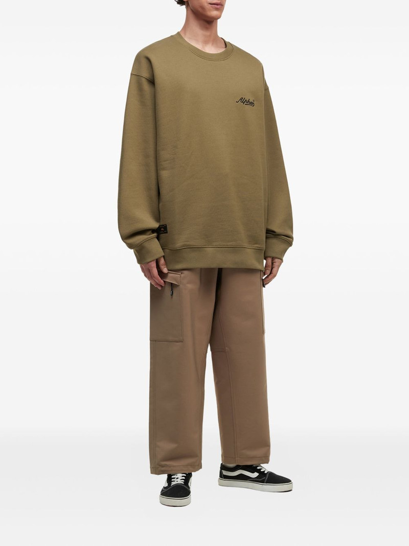 ALPHA INDUSTRIES embroidered-logo crew-neck sweatshirt outlook