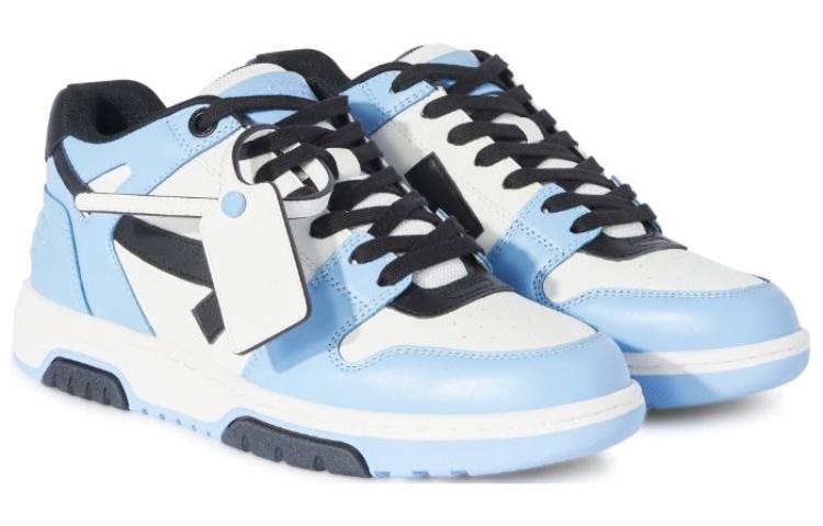 Off-White Out Of Office Low-Top Leather Sneaker 'Blue Black White' OMIA189F23LEA0084010 - 4
