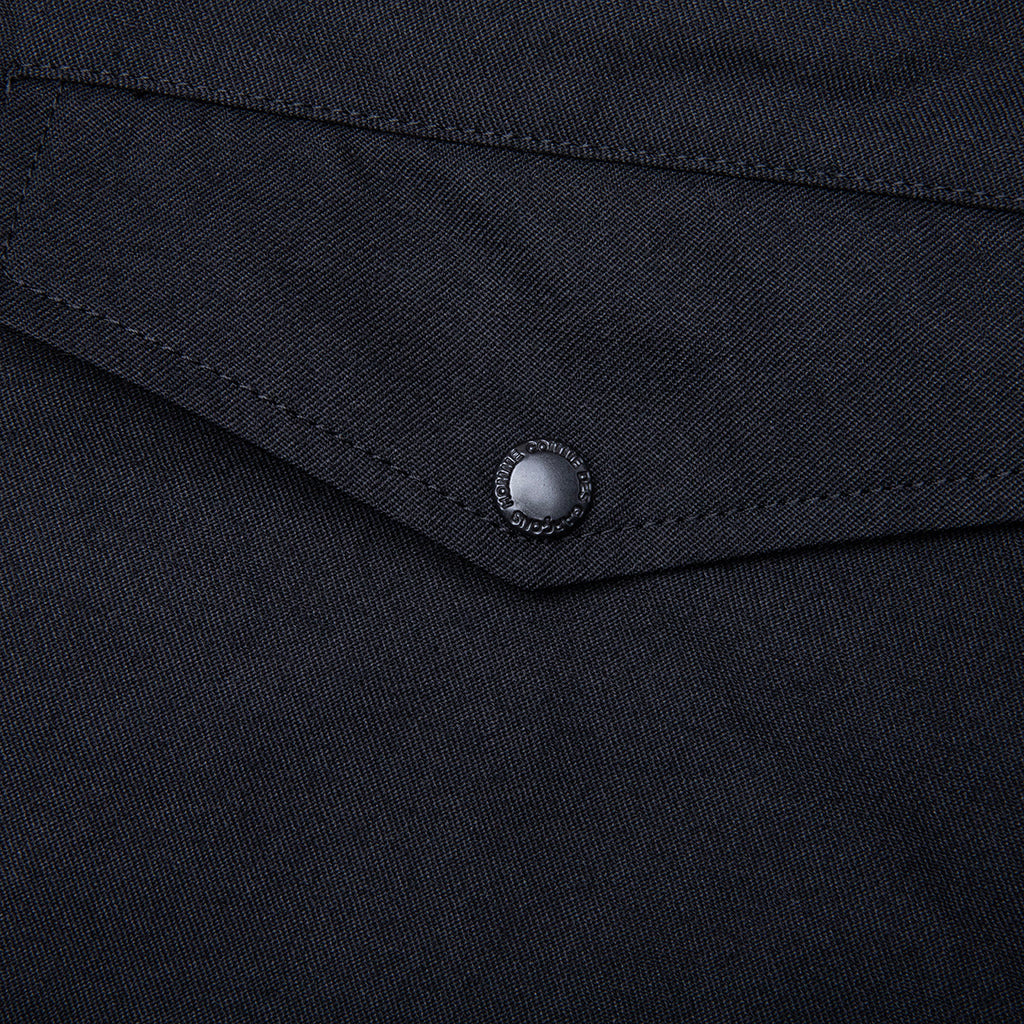WOOL TWILL JACKET - BLACK - 3
