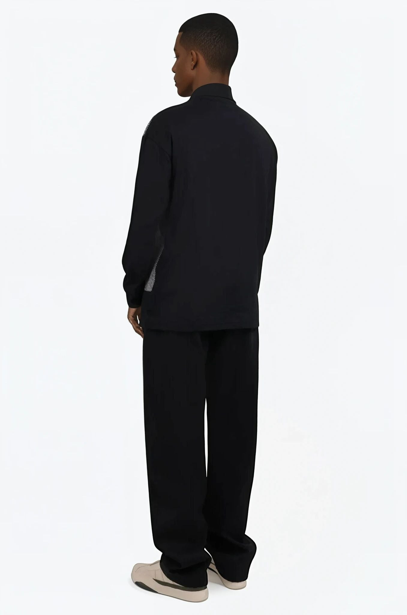 LAYERED T-SHIRT/PRINT KNIT L/S T-SHIRT | BLACK/WHITE - 4