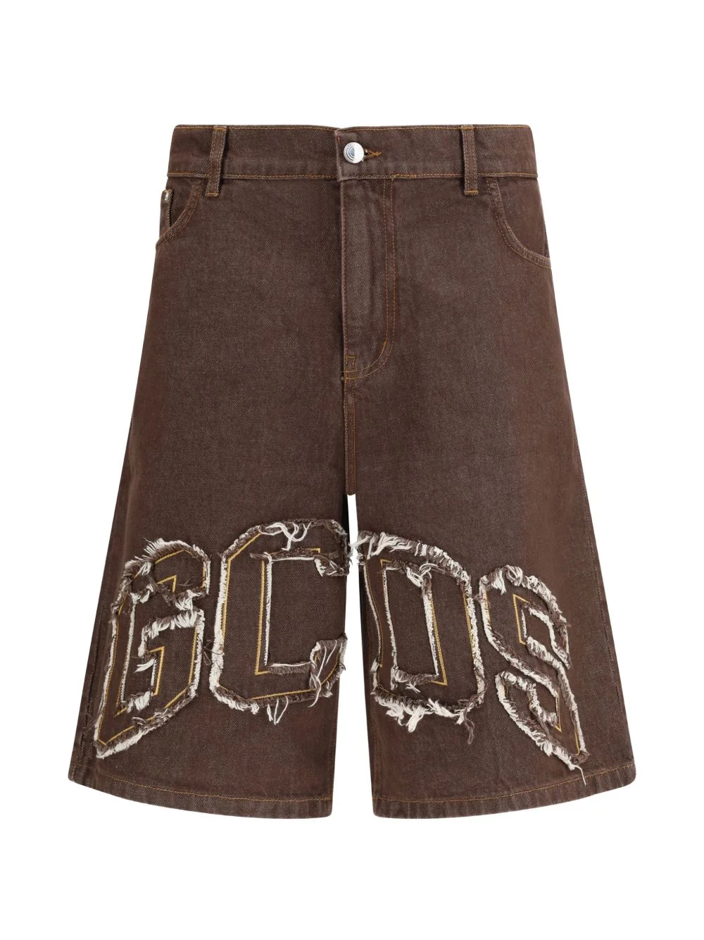 frayed logo-patch shorts - 1