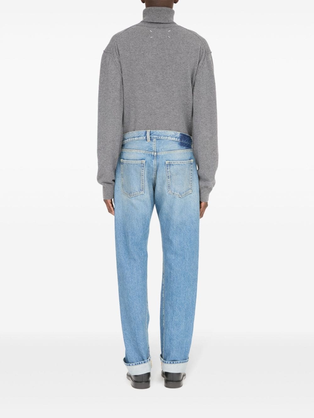 Turn-up cotton jeans - 4