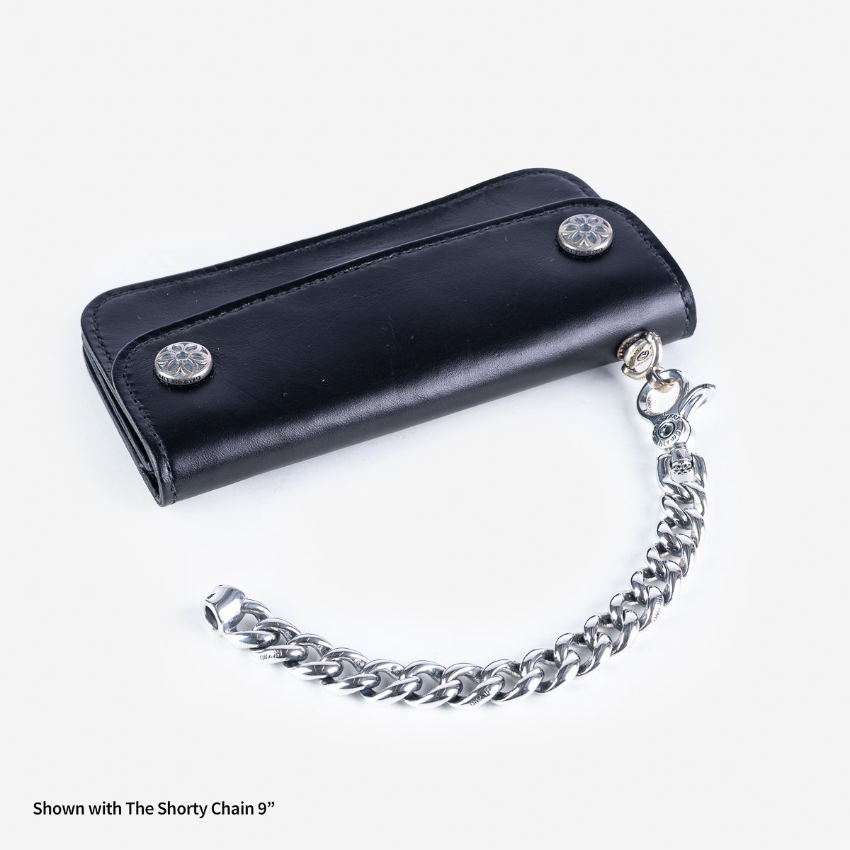 LE-ANSW GOOD ART HLYWD Army/Navy Surplus Wallet w/ Sterling Silver Rosette Snaps and Rosette Pringle - 12