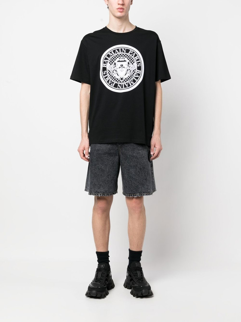 Balmain acid-wash denim shorts outlook
