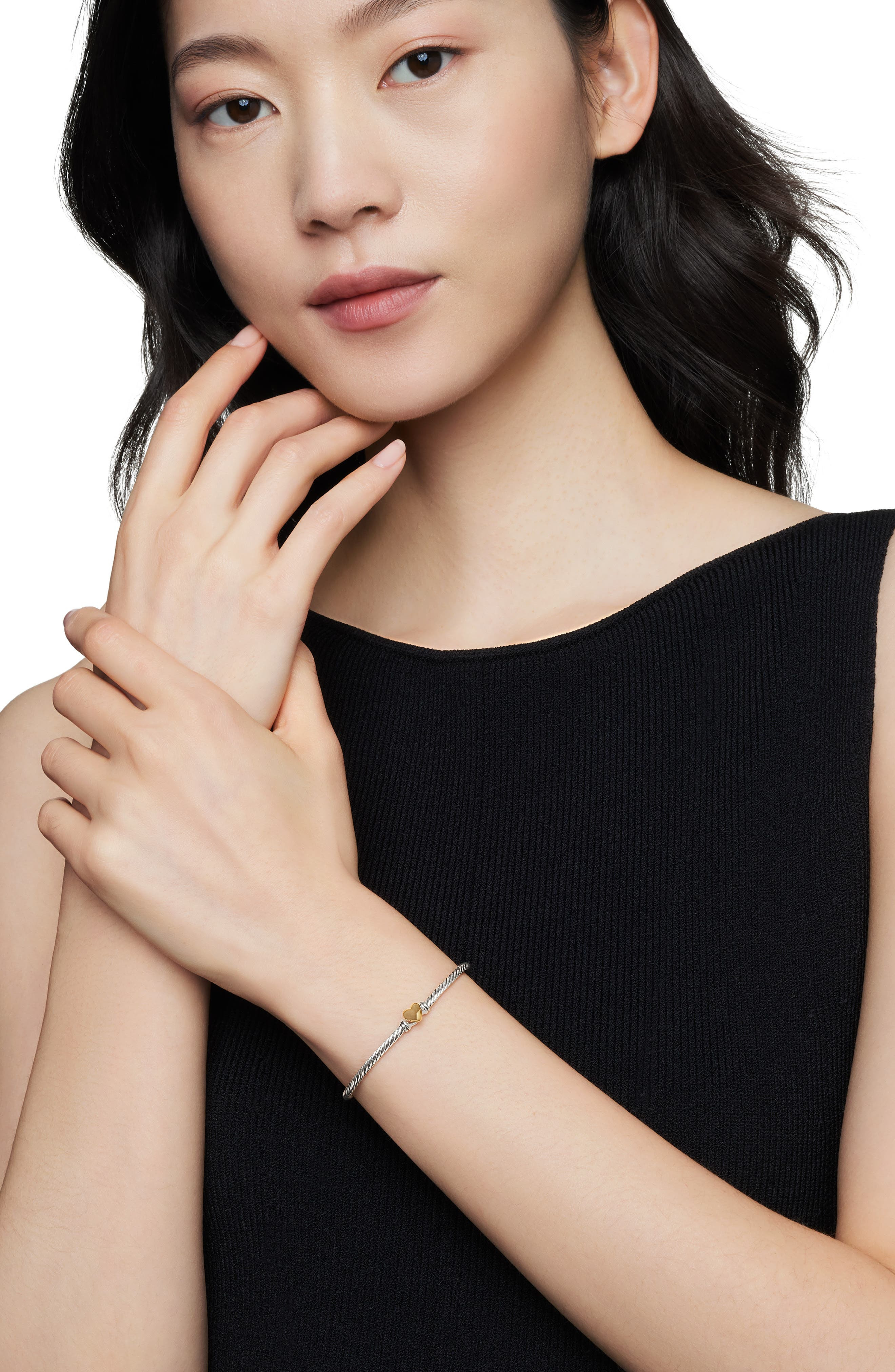 David Yurman Cable Collectibles® Heart Bracelet with 18K Gold, 3mm in Two Tone at Nordstrom - 6