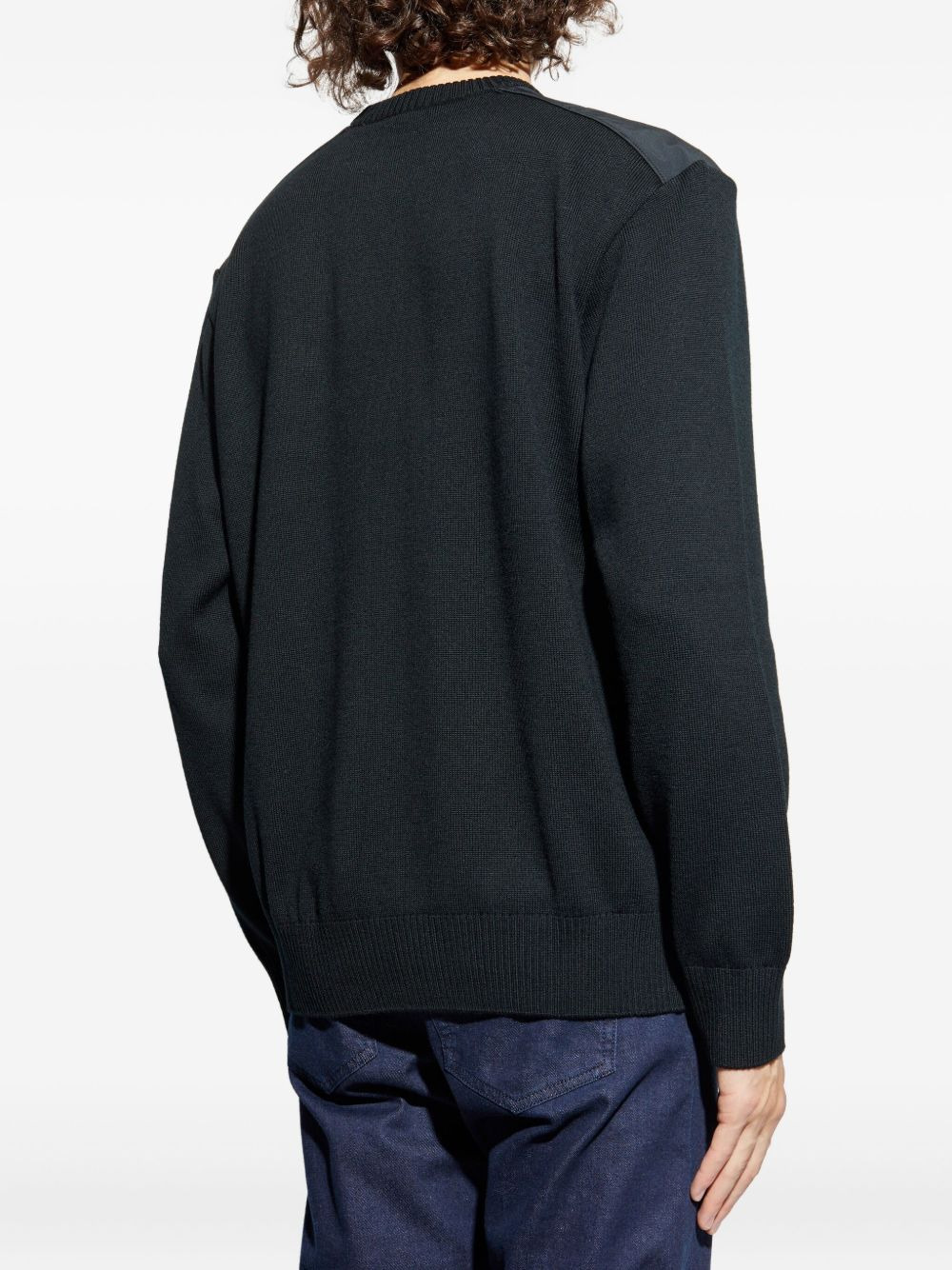wool shoulder-patch sweater - 4