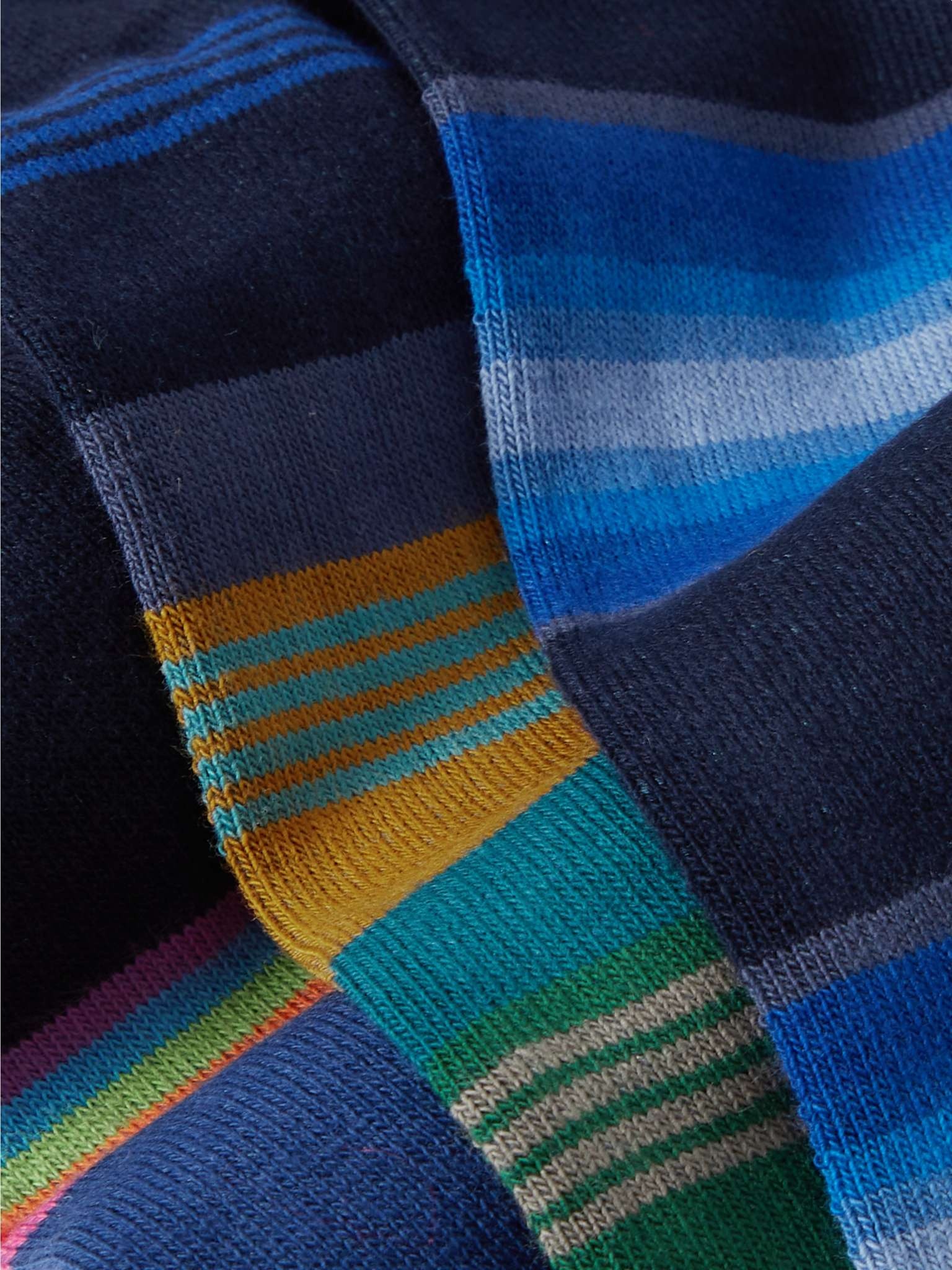 Three-Pack Striped Organic Cotton-Blend Socks - 2