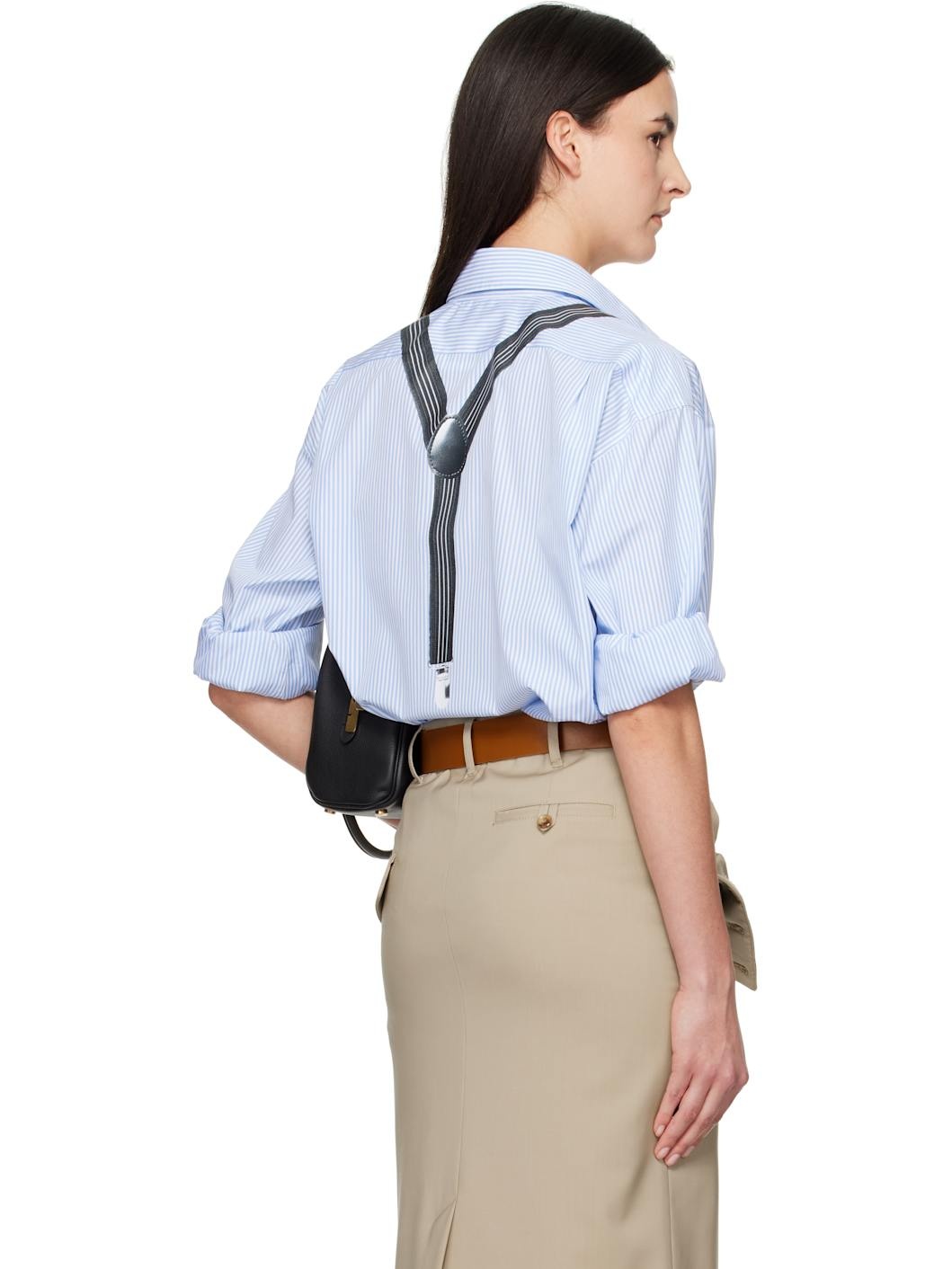 Blue Striped Suspenders Shirt - 3