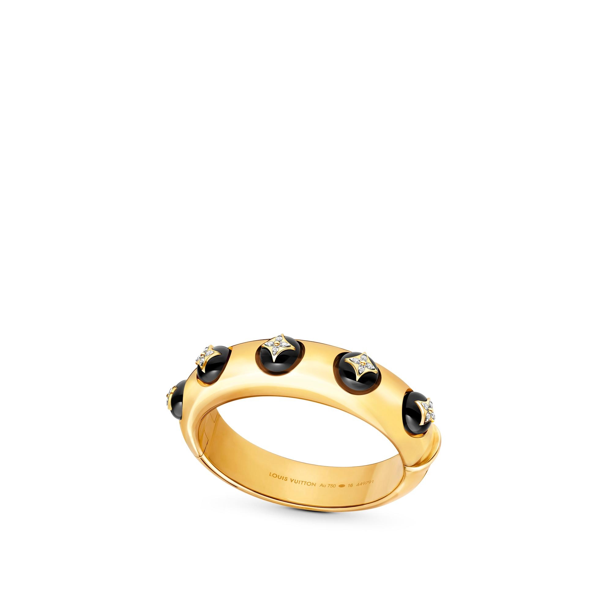 B Blossom Cuff, Yellow Gold, White Gold, Onyx And Diamonds - 1