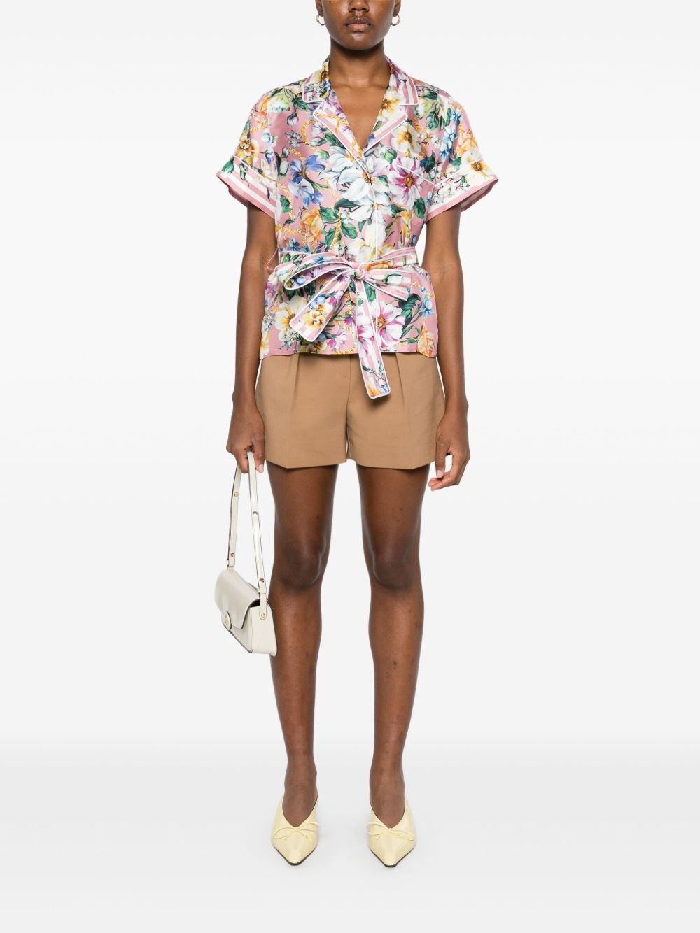 floral-print silk shirt - 2